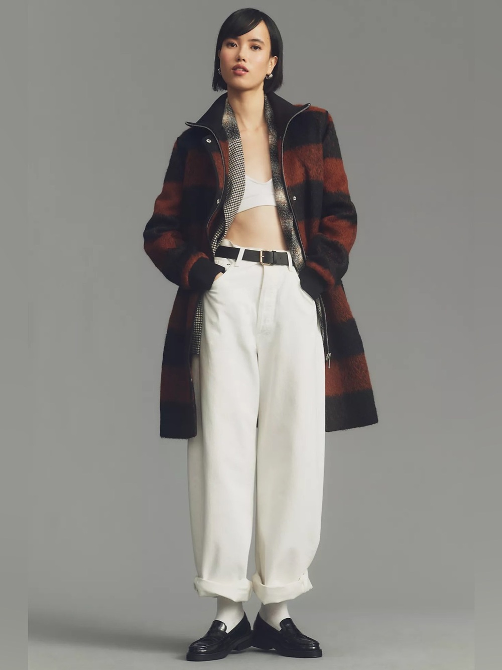 Anthropologie NVLT Brushed Buffalo Check Coat - Picture 4 of 14